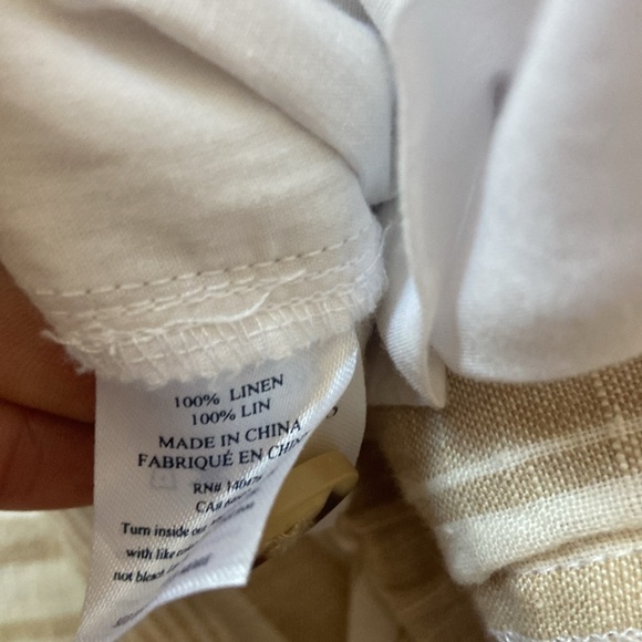 Faherty Monterey Linen Striped Pants Sz XL Sand 100% Linen - Picture 5 of 5